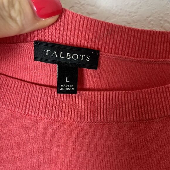 Talbots Coral Sweater Boat Neck Large 216​ - Picture 2 of 6